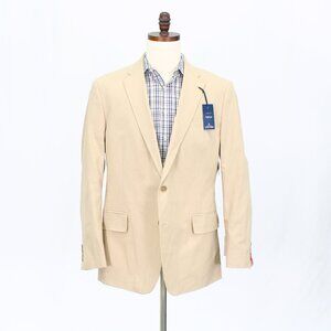 Stafford 46R Beige Blazer Sport Coat Jacket 2-Button Solid Y258